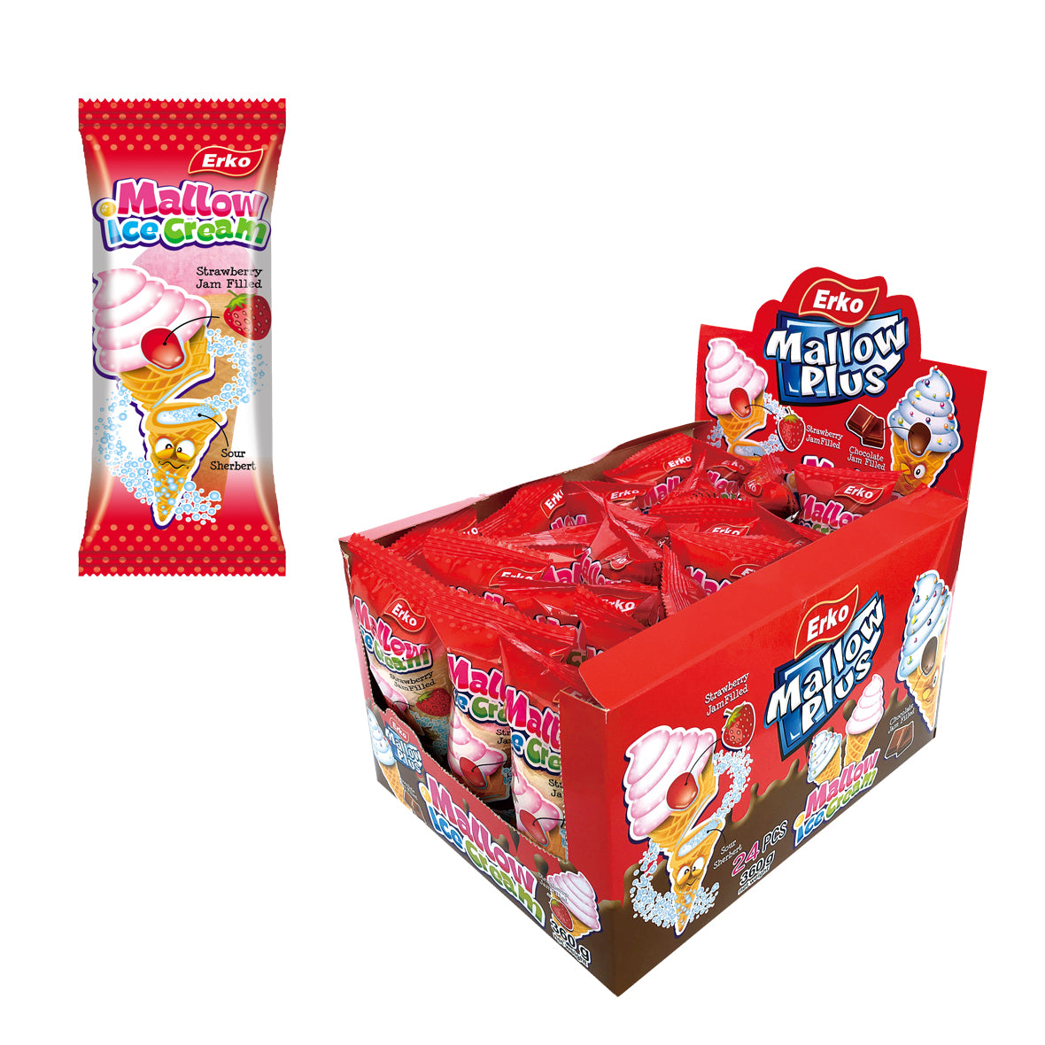 Erko Ice Cream mallow Strawberry 15g