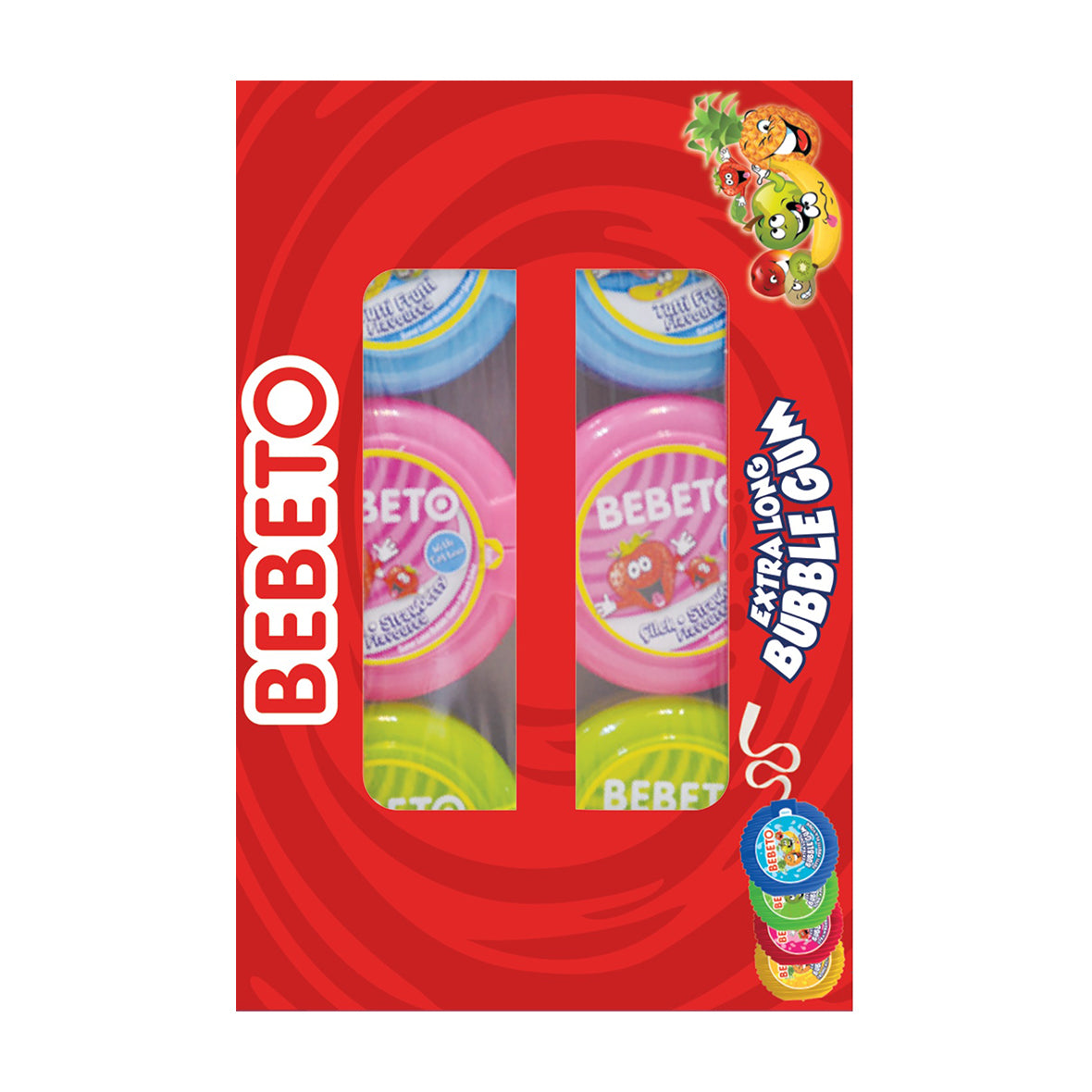 Bebeto Bing Bong Roll B. Gum Mixed - 1 Box(36g*12)