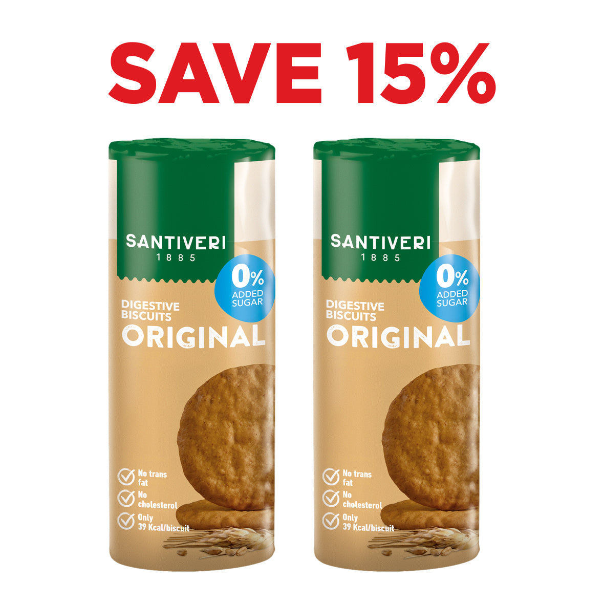 Santiveri Digestive Light biscuit original 190g x 2 - Save 15%