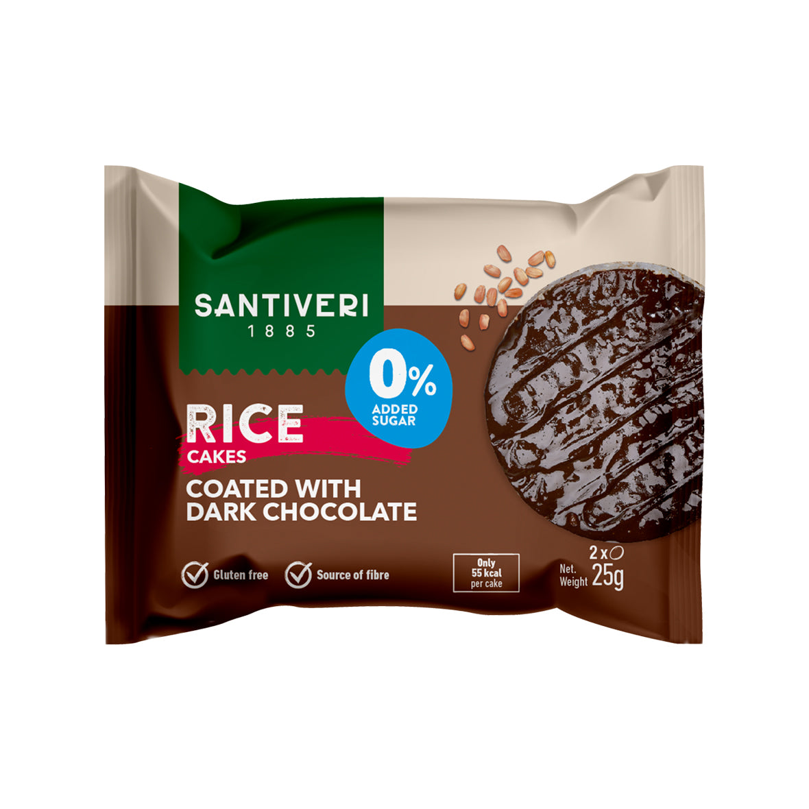 Santiveri Cakes Ricecakes Coated with Dark Chocolate 25g