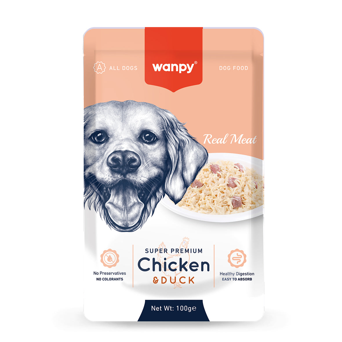 Wanpy Fellits In Jelly Chicken & Duck for dog 100g