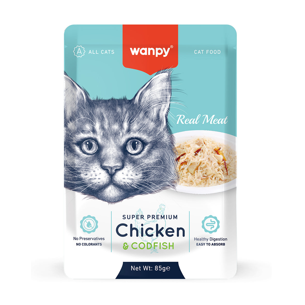 Wanpy Fellits In Jelly Chicken & Codfish for cat 85g