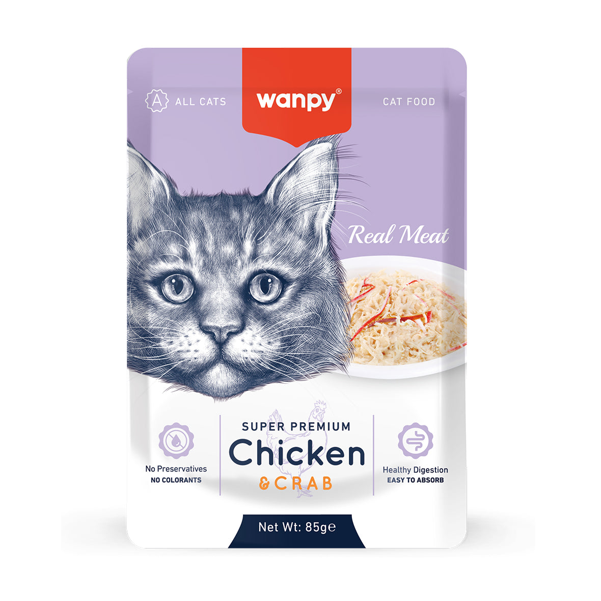 Wanpy Fellits In Jelly Chicken & Crab for cat 85g