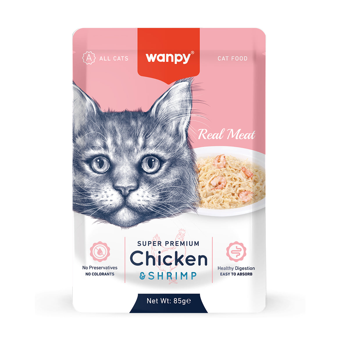 Wanpy Fellits In Jelly Chicken & Shrimp for cat 85g