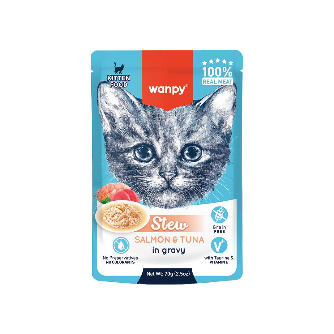 Wanpy Stew Salmon & Tuna for Kitten 70g