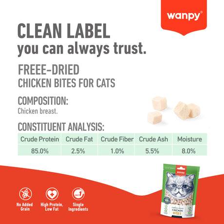 Wanpy Cat Freeze Dried Chicken Treat 20g