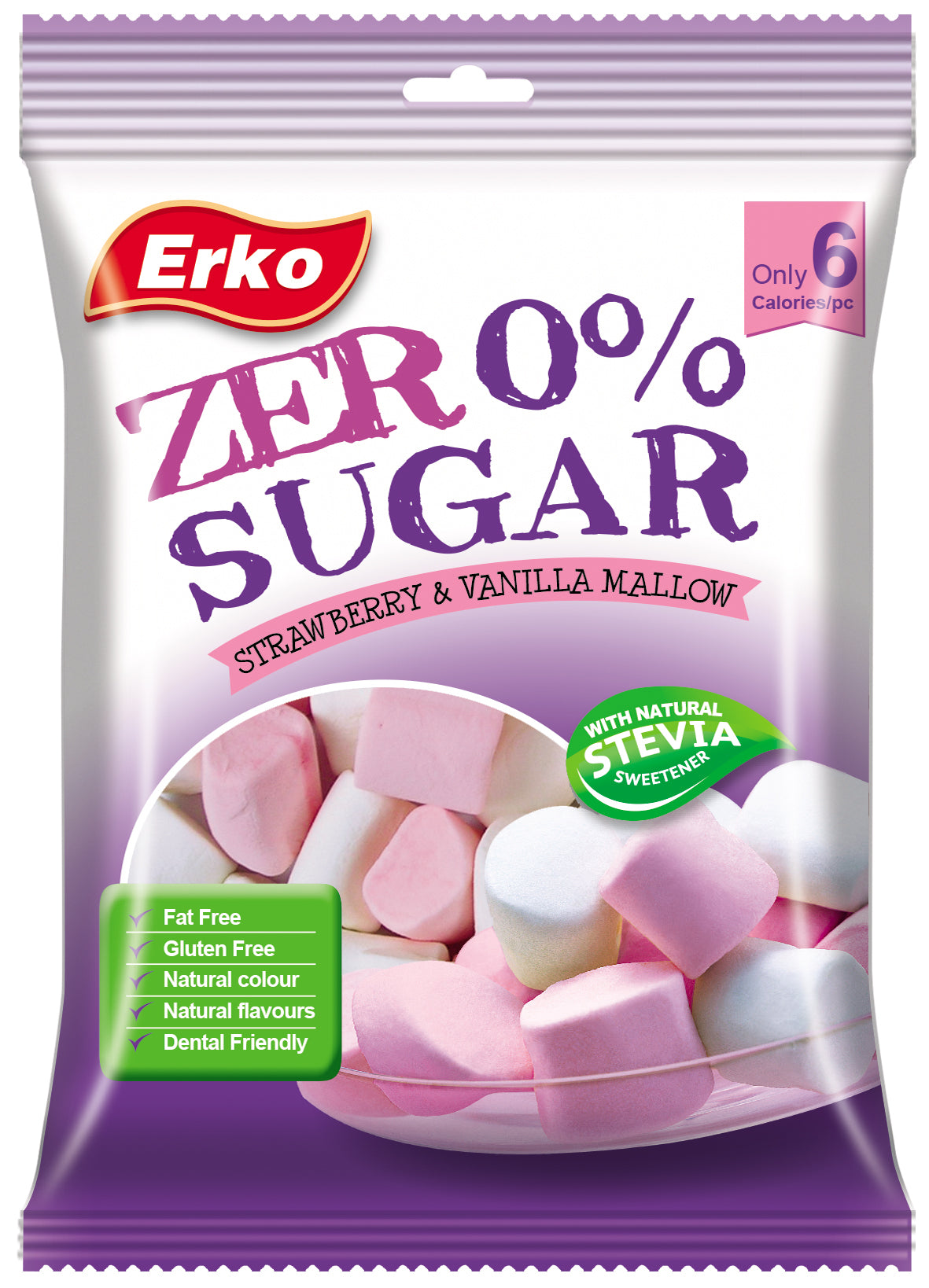 Erko Sugar Free Mallow Pink and White 60g