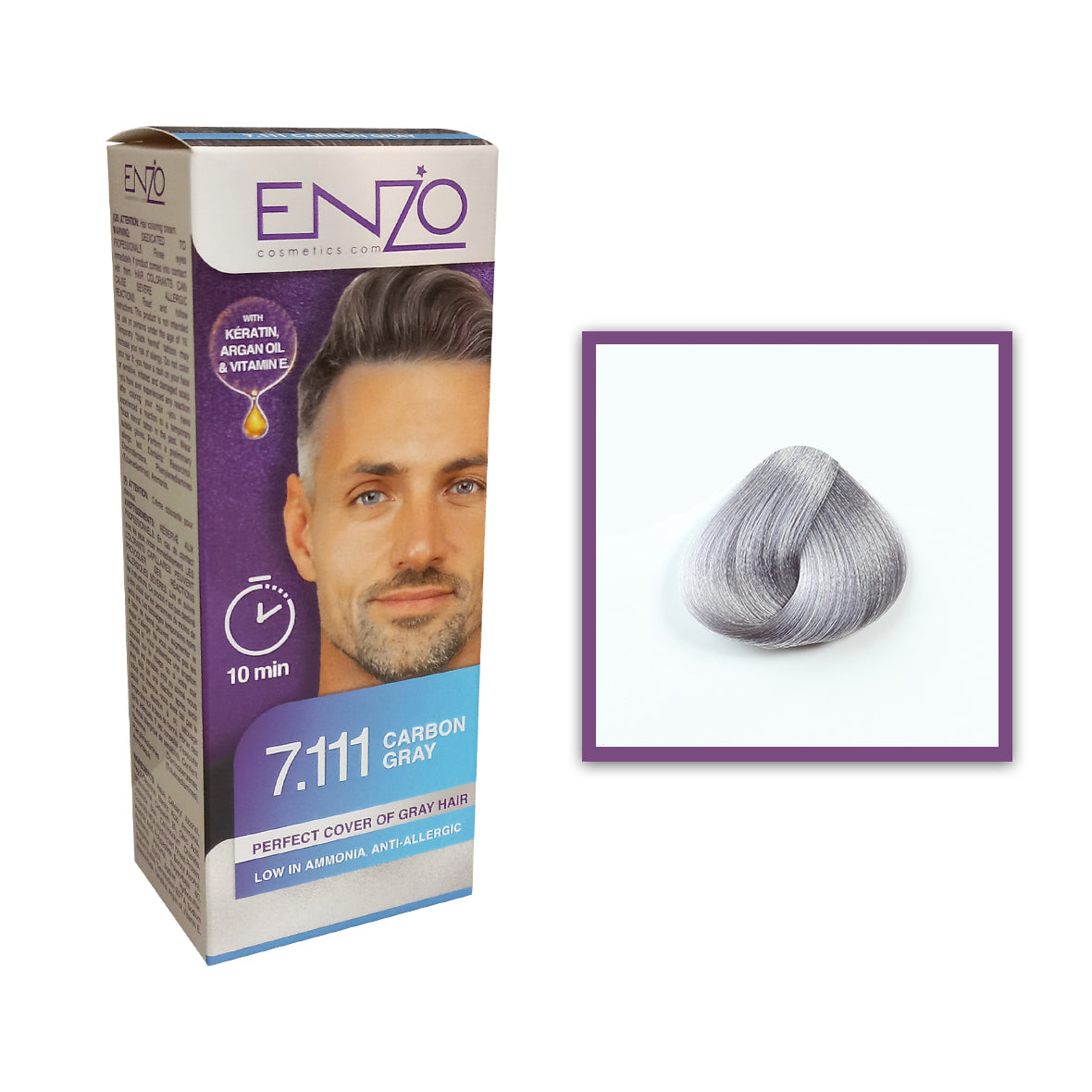 Enzo - Hair Color Men - Carbon Gray 7.111