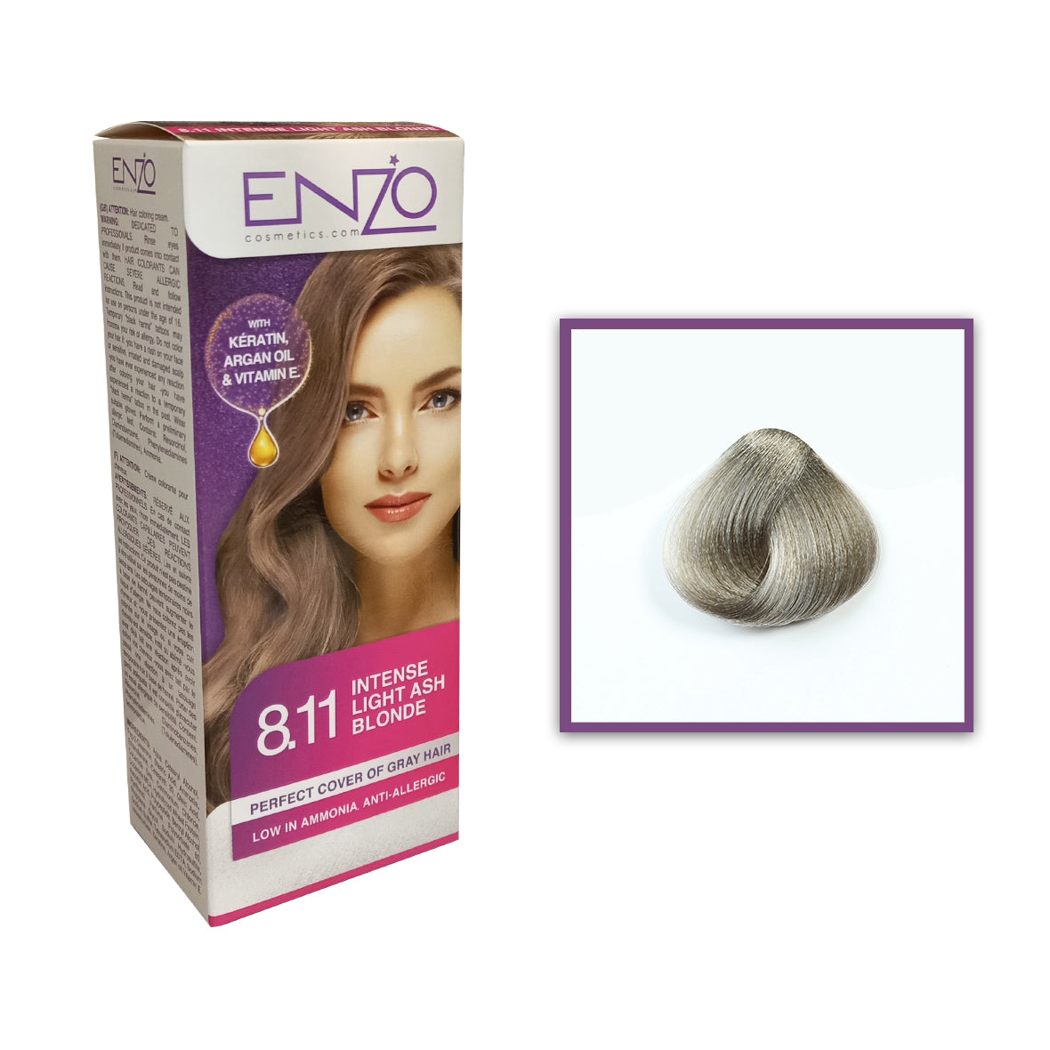 Enzo - Hair Color Women - Intense Light Ash Blonde 8.11
