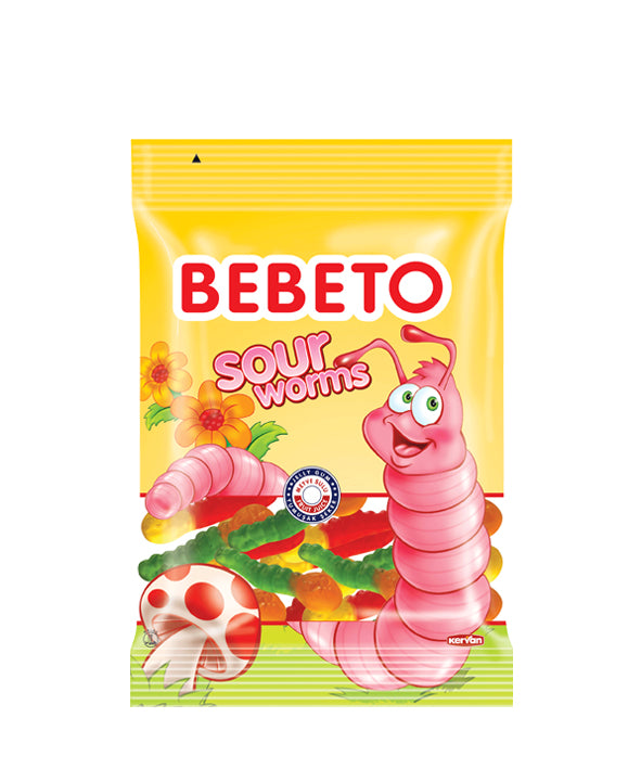 Bebeto Small Pouch Sour Worms 1 Box (24x18g)