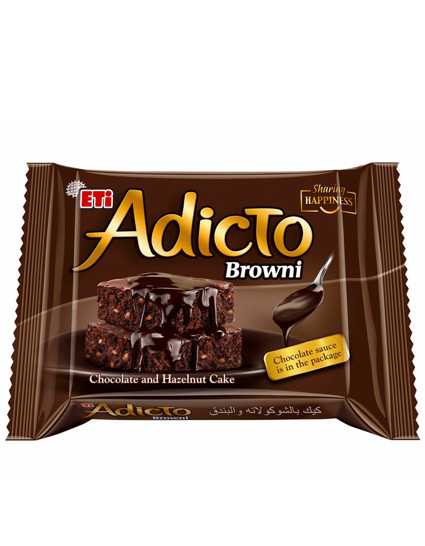ETI Adicto Brownie Hazelnut tray + Chocolate Syrup 200g