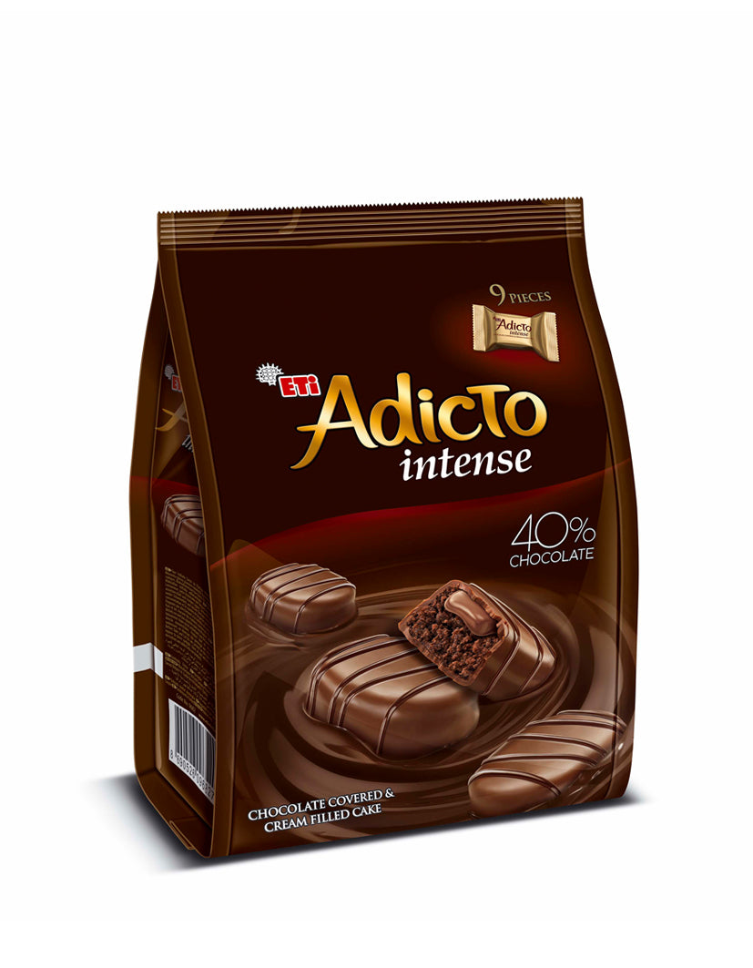 ETI Adicto Brownie Mini Intense Chocolate Coated Cake Bars 144g