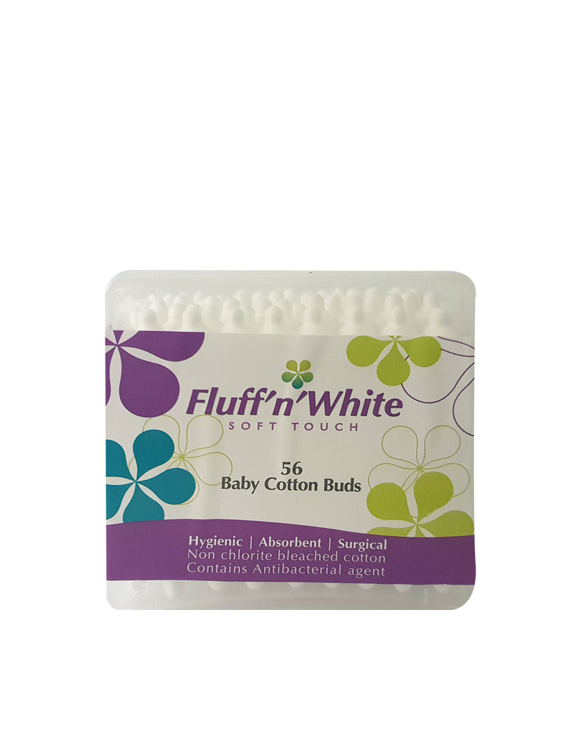 Fluff n White Cotton Buds Baby Square Box 56s